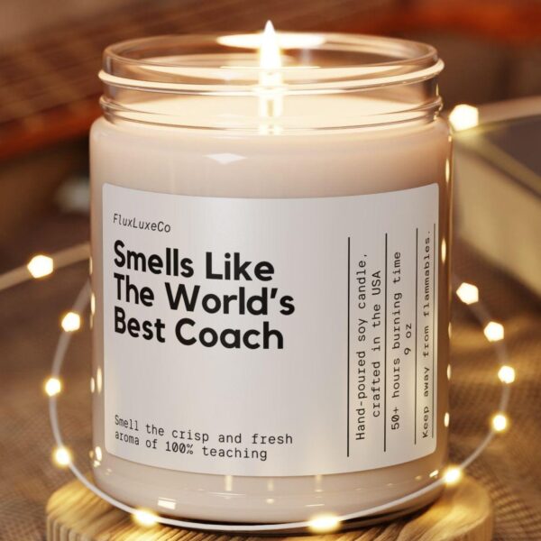 Personalized Coach Gift World'S Best Coach Custom Candle Sports Mentor Athlete Funny Handmade Personalized Present For Husband Father'S Day
