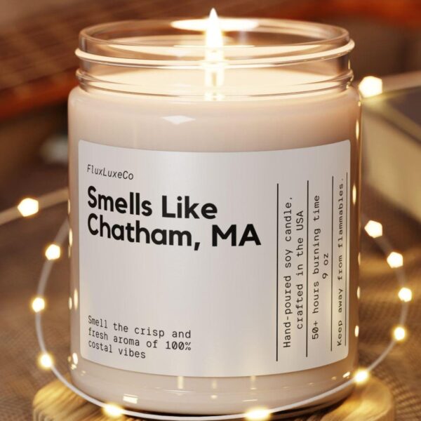 1A110 Smells Like Chatham Massachusetts Soy Wax Candle, Cape Cod Decoration Candle, Cape Cod Gift, Chatham Decoration, Personalized 9Oz. Candle