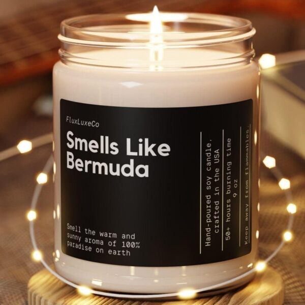 Smells Like Bermuda Soy Wax Candle, Bermuda Vacation Souvenir, Custom Bermuda Lover Gift, Bermuda Decoration Gift, Eco Friendly 9Oz. Candle