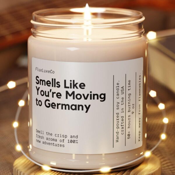 Smells Like You'Re Moving To Germany Soy Wax Candle, Germany Gift Candle, Moving Gift, Study Aborad Germany, Eco Friendly 9Oz. Candle