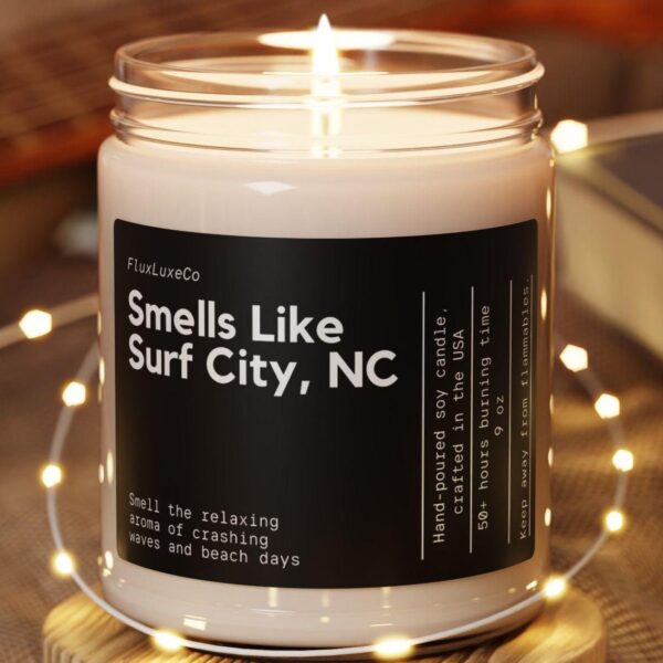 Smells Like Surf City North Carolina Soy Wax Candle, Surf City Decoration Candle, Personalized North Carolina Gift, Wilmington, Candle Gift