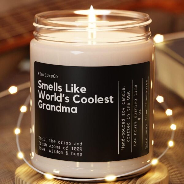 Smells Like World'S Coolest Grandma Soy Wax Candle, Gift For Grandmother, Grandma Gift Candle, Personalized Gift, Funny Grandma Candle