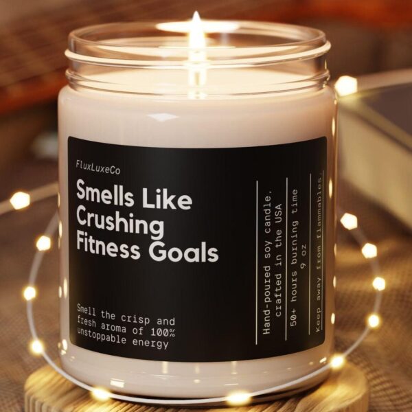 Crushing Fitness Goals Candle Gift Fresh Aroma Of Crushing Your Fitness Goals Candle Personalized Workout Motivation Present Gym Decor