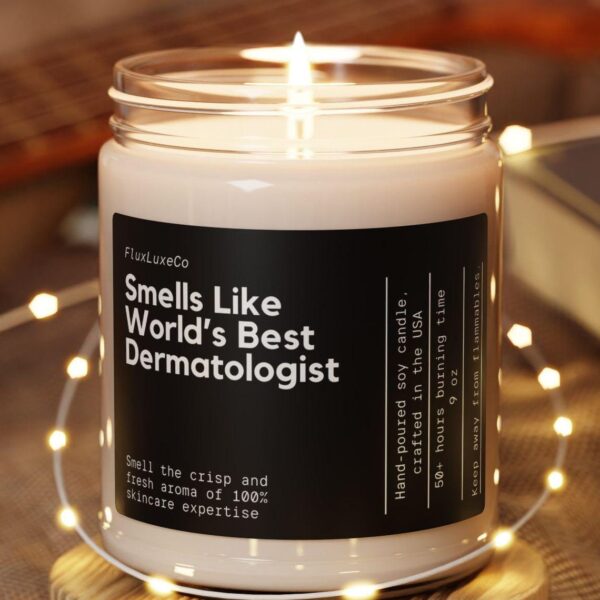 1A198 Smells Like Dermatologist Candle, Personalized Dermatologist Gift, Gift For Dermatologist, Custom Candle Gift For Dermatology Student