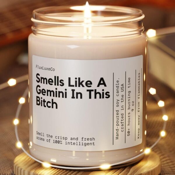 Personalized Gemini Gift Gemini In This B*Tch Custom Candle Funny Unique Handmade Astrology May June Star Sign For Birthday Spiritual