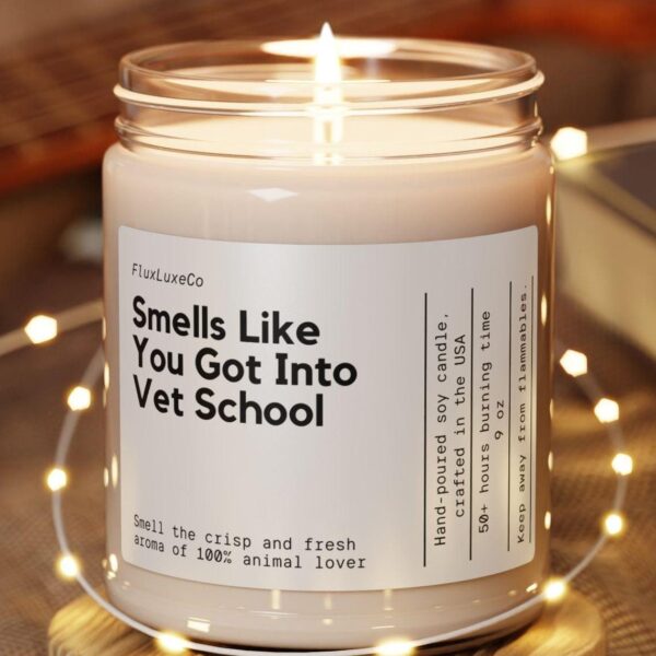 Personalized Smells Like You Got Into Vet School Custom Candle Gift For Veterinary Students For Future Veterinarians Handmade Congrats