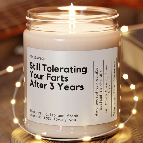 Personalized 3 Year Anniversary Gift Still Tolerating Your Farts Funny Candle Hilarious Anniversary Gift For Him Or Her Fun Gift Couples