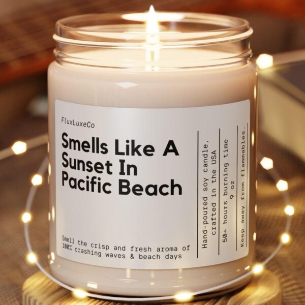 1A337 Personalized Smells Like A Sunset In Pacific Beach San Diego Soy Wax Candle San Diego Gift Moving To San Diego Pacific Beach Decor Gift