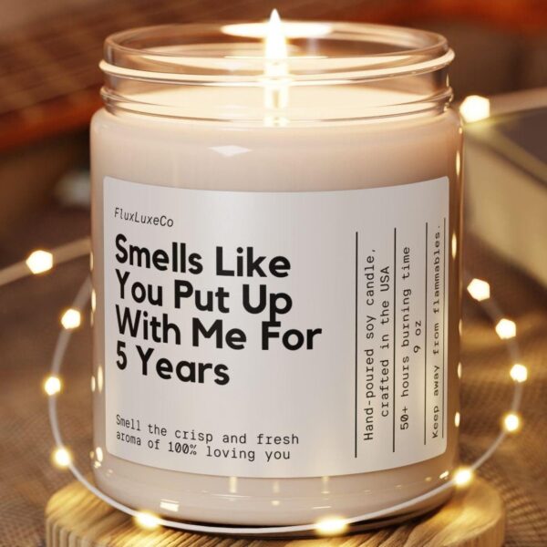 Personalized 5 Year Anniversary Gift Smells Like You Put Up With Me Funny Anniversary Candle Funny Gift For Him Or Her Wedding Anniversary
