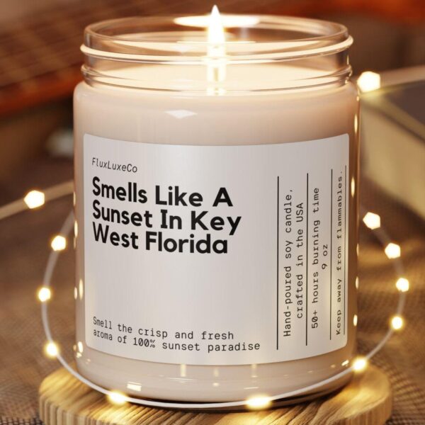 Custom Smells Like A Sunset In Key West Florida Soy Wax Candle, Key West Gift, Key West Decoration Candle, Florida Gift, Eco 9Oz. Candle