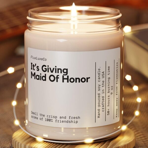 1A40 Personalized Maid Of Honor Gift It'S Giving Maid Of Honor Proposal Candle Bridesmaid Gift Wedding Party Candle Bridal Shower Bridal Party