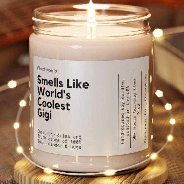Smells Like World'S Coolest Gigi, Gift Candle, Gigi Candle, Custom Gift For Grandmother, Personalized Grandma Gift Candle, Funny Grandma