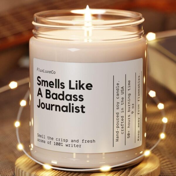 1A42 Personalized Journalist Gift Badass Journalist Custom Candle Funny Handmade Personalized Journalism Graduates News Reporters Writer Friend