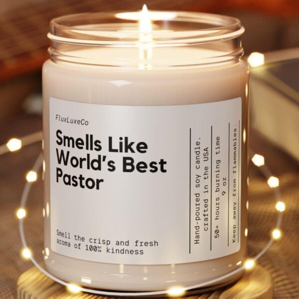 1A50 Personalized Pastor Gift World'S Best Pastor Custom Candle Spiritual Leader Church Priest Clergy Appreciation Funny Handmade Personalized