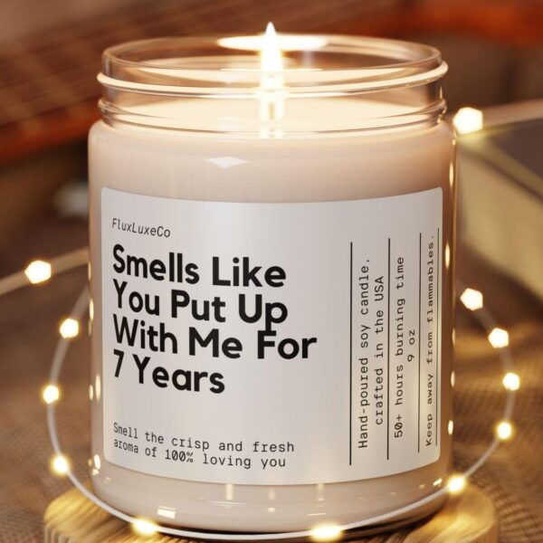 1A58 Personalized Seventh Anniversary Gift Smells Like You Put Up With Me Candle Gift Anniversary Gift For Him Or Her Romantic And Sarcastic Gift