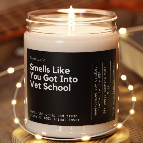 Personalized Smells Like You Got Into Vet School Custom Candle Gift For Veterinary Students For Future Veterinarians Handmade Congrats