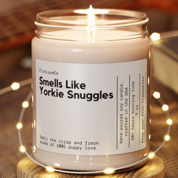 Custom Dog Owner Gift Funny Candle Yorkie Snuggles Dog Mom Dad Gift Dog Lover Birthday Candle For New Pet Parent Yorkie Gift