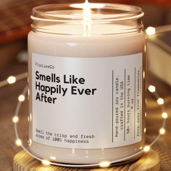 Personalized Wedding Gift Happily Ever After Custom Candle Funny Handmade Wedding Newlywed Bridal Shower Bachelorette Party Favor Souvenir