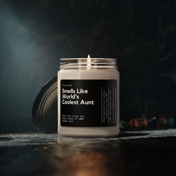Smells Like World'S Coolest Aunt Soy Wax Candle, Funny Gift For Aunt, Personalized Aunt Gift Candle, Soon To Be Aunt, Custom Gift Candle