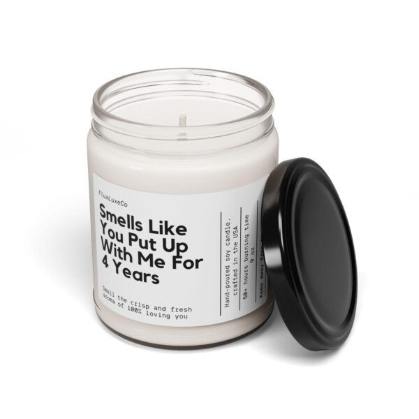 Personalized Fourth Anniversary Gift Smells Like You Put Up With Me Funny Candle Anniversary Gift For Him Or Her Romantic And Sarcastic Gift
