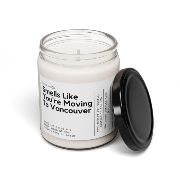 Smells Like You'Re Moving To Vancouver British Columbia Soy Wax Candle, Vancouver Moving Gift, Personalized Moving To Vancouver Candle,