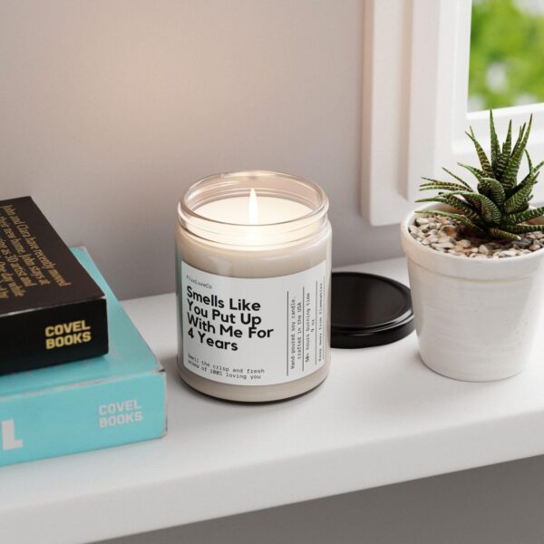 Personalized Fourth Anniversary Gift Smells Like You Put Up With Me Funny Candle Anniversary Gift For Him Or Her Romantic And Sarcastic Gift