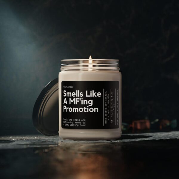 Smells Like A Mf'Ing Promotion Soy Wax Candle, Personalized Candle Gift, Promotion Gift, Corporate Coworker Promotion Gift, Custom Candle