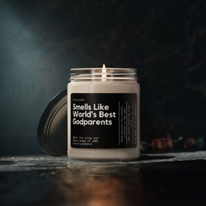 Godparent Gift, Godparent Proposal Gift Candle, Smells Like World'S Best Godparents, Custom Gift, Gift For Godmother, Godfather Candle Gift - Image 5