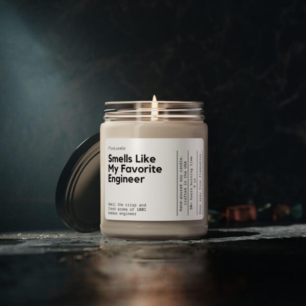 Personalized Smells Like My Favorite Engineer Soy Wax Candle, Funny Gift For Engineer, Gift For Engineer Boyfriend/Girlfriend, 9Oz. Candle