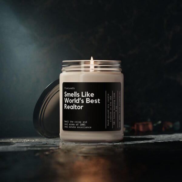 Smells Like World'S Best Realtor Soy Candle, Personalized Realtor Gift, Gift For Realtor, Custom Real Estate Agent Gift, Salesperson Gift