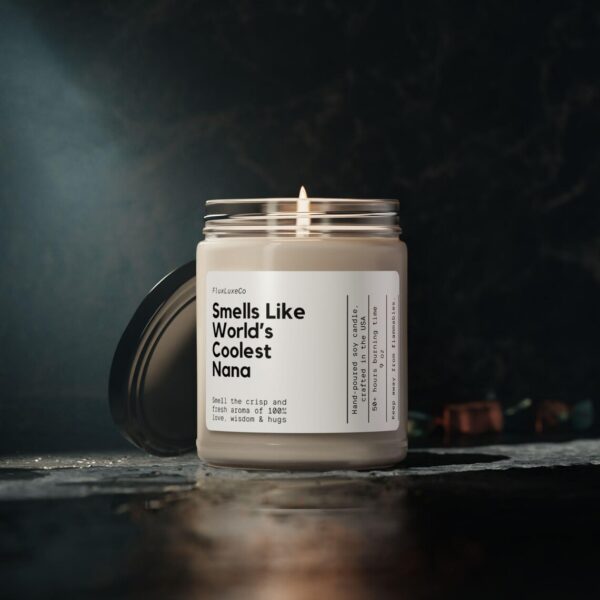 Smells Like World'S Coolest Nana Soy Wax Candle, Personalized Gift For Grandmother, Grandma Gift Candle, Candle Gift Eco Friendly 9Oz Candle