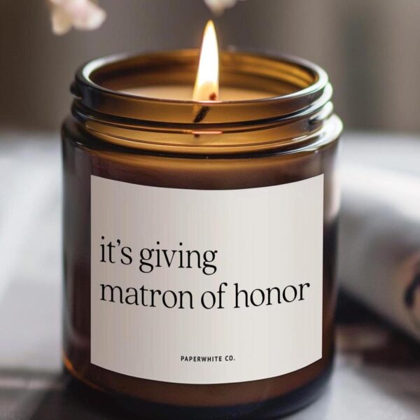 Asa1A320 It'S Giving Matron Of Honor Candle, Matron Of Honor Gift, Moh Gift Proposal Box, Matron Of Honor Gifts, Bridal Party Box Moh Gift Ideas Aw91