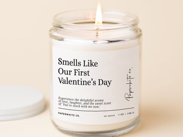 First Valentines Gift For Him, Valentine Anniversary Gift Candle, Valentine'S Gift For Boyfriend Smells Like Our Valentine'S Day Candle F34