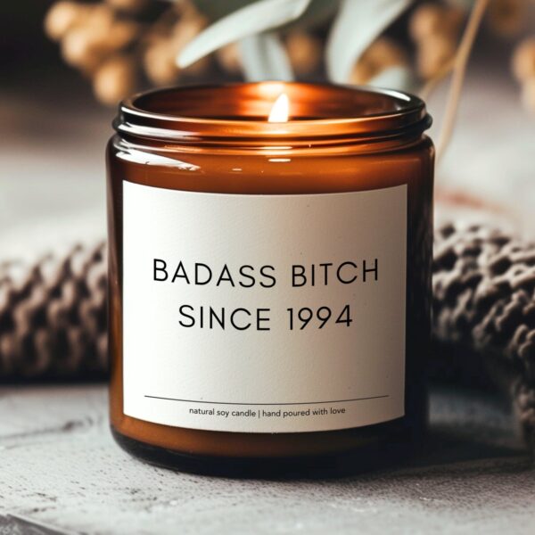 30Th Birthday Gift For Women, Badass Bitch Since 1994 Birthday Candle, Best Friend Birthday Gift For Her